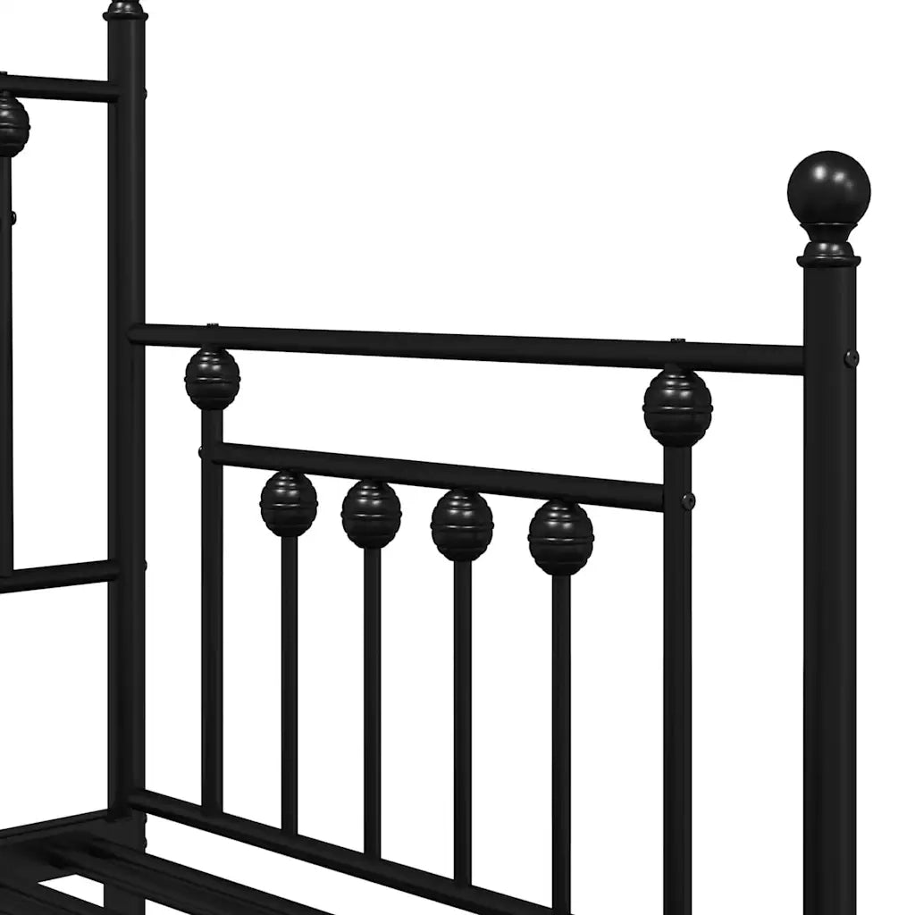 Letto singolo | Letto per adulti | Struttura per letto di giorno Nero 80 x 200 cm Acciaio