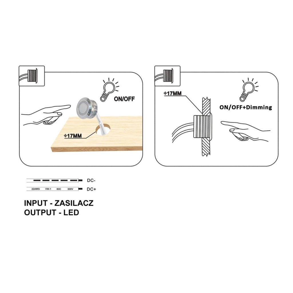 Interruttore touch dimmer LED nero 12-24V IdeaLED