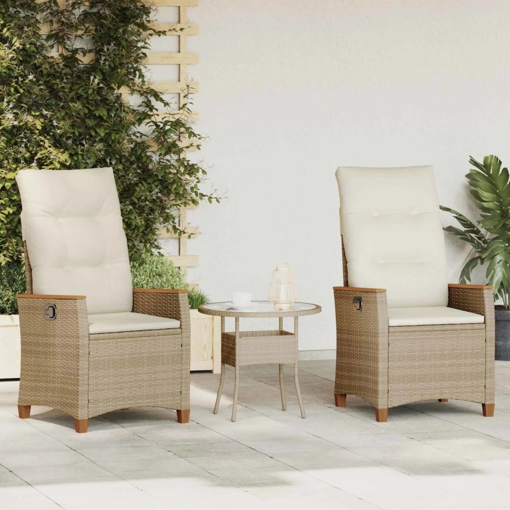 Sedia da giardino reclinabile Beige e Crema 64 x 57,5 x 112 cm 42026866