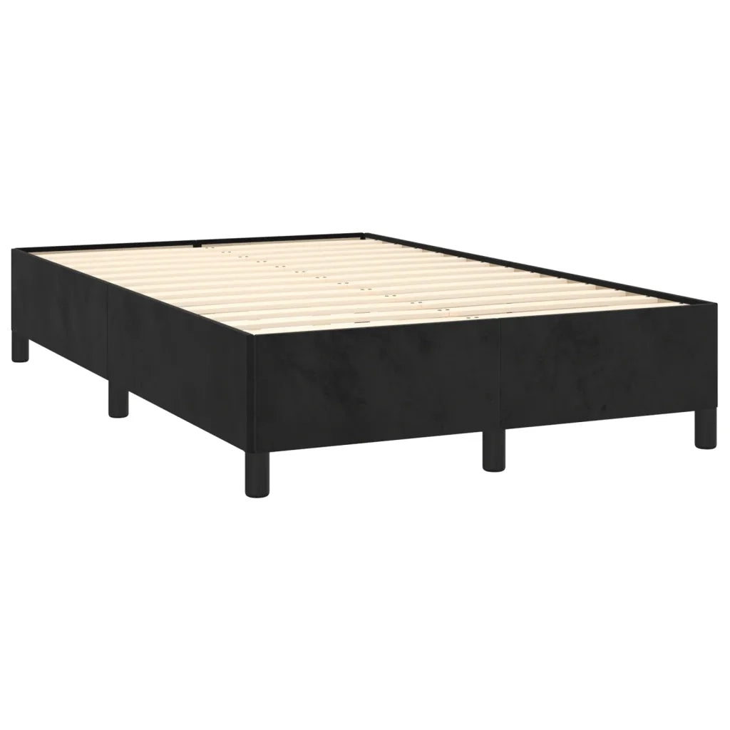 Giroletto a Molle con Materasso Nero 120x190 cm in Velluto 3270495