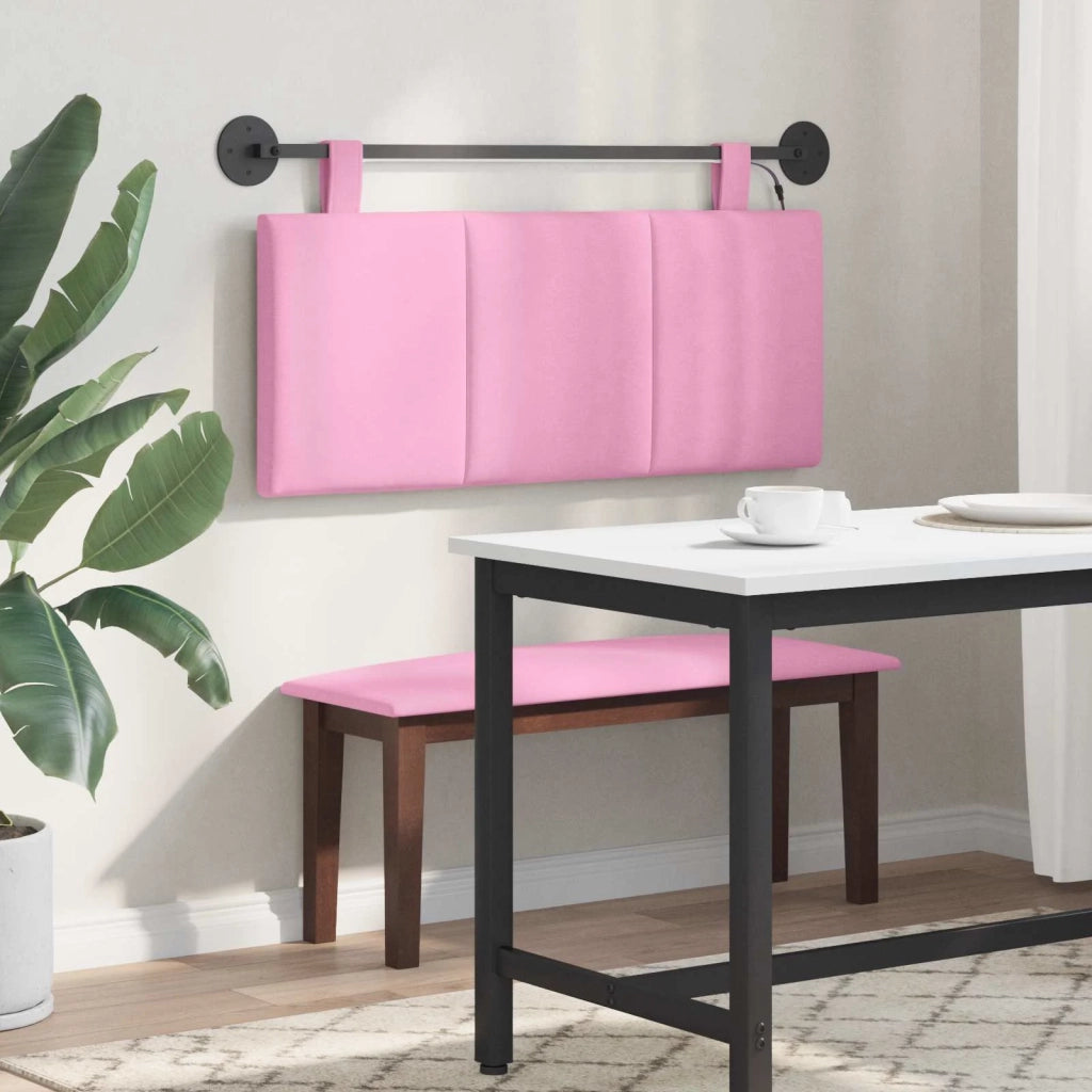 Testiera | Testata sospesa Con luce LED Rosa Tessuto