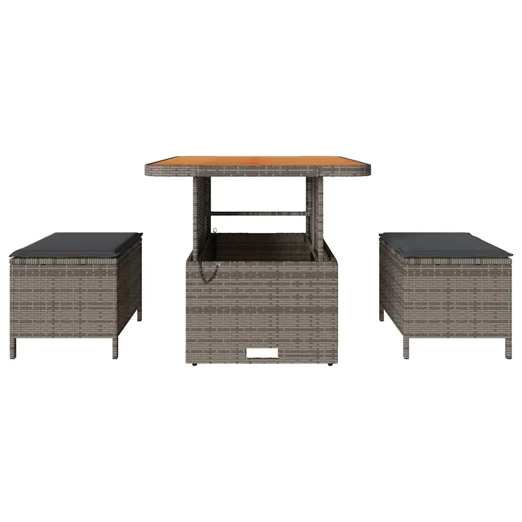 Set da Pranzo per Giardino | Set Salotto da Giardino Grigio polyrattan