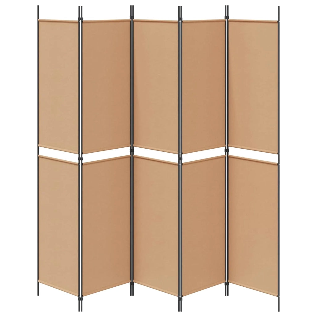 Divisorio Ambienti | Pannello Separatore a 5 Pannelli Beige 250 x 220 cm Tessuto