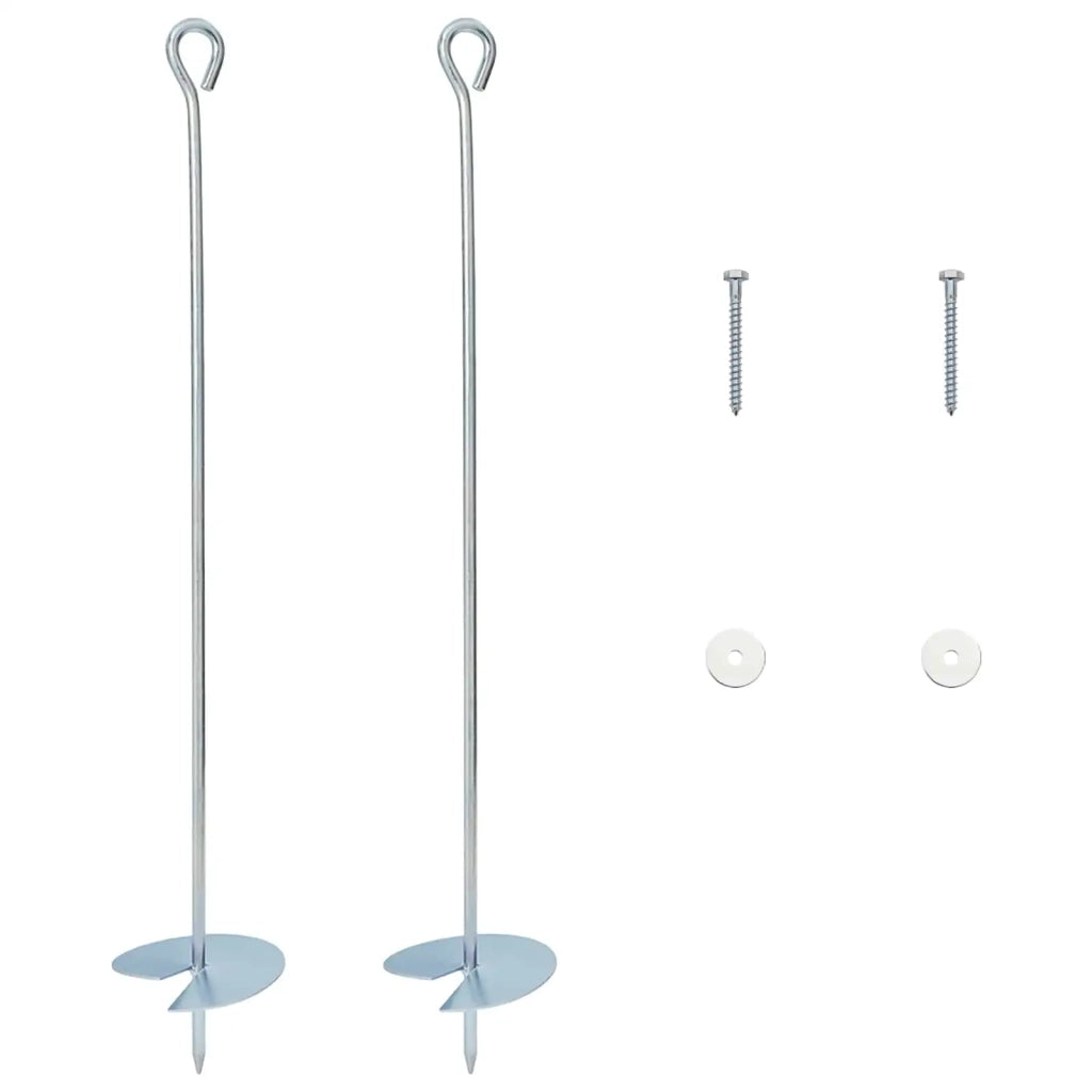 Ancora per Terra 2 pcs Argento Ø10 x 60 cm Metallo Galvanizzato 42052428