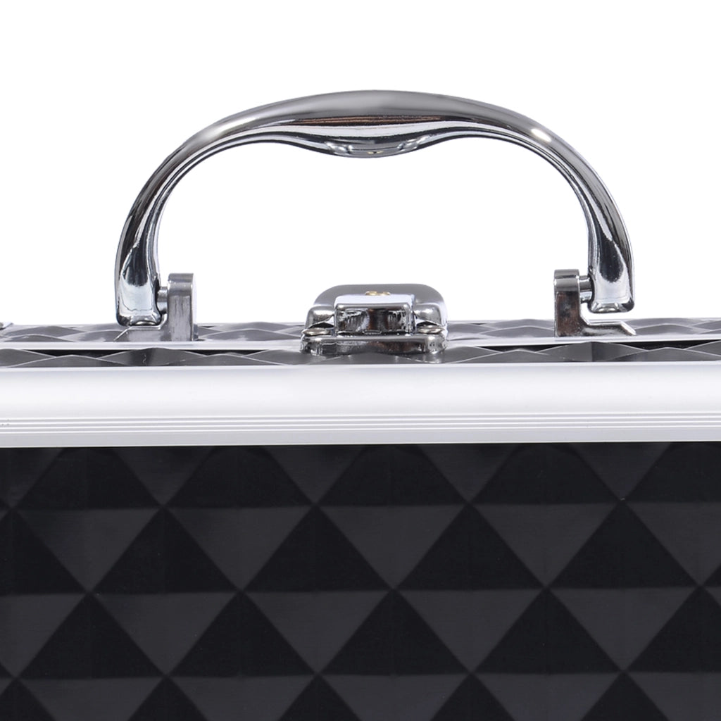 Cassettiera da trucco con specchio e 3 livelli ¨C Minimal ¨C nero 20x15x15 cm