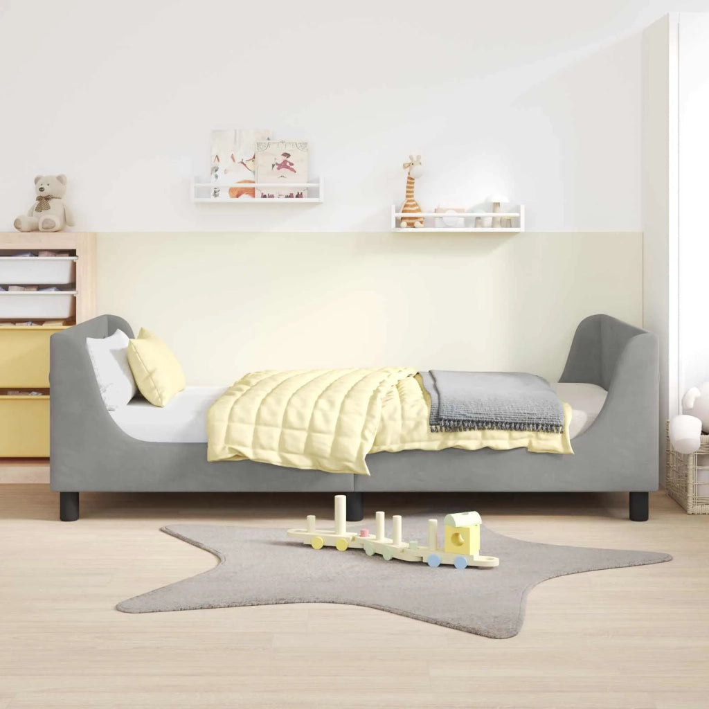 Struttura letto Bambini | Letto Infantile | Lettino con testata Grigio Chiaro 80 x 200 cm