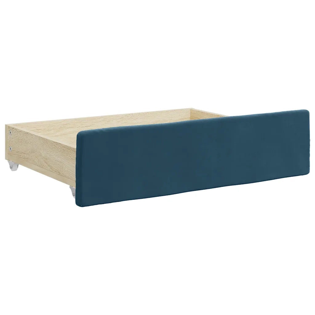 Divano Letto Estraibile con Cassetti-Sofa Letto-Daybed Blu 90x200 cm in Velluto 156188