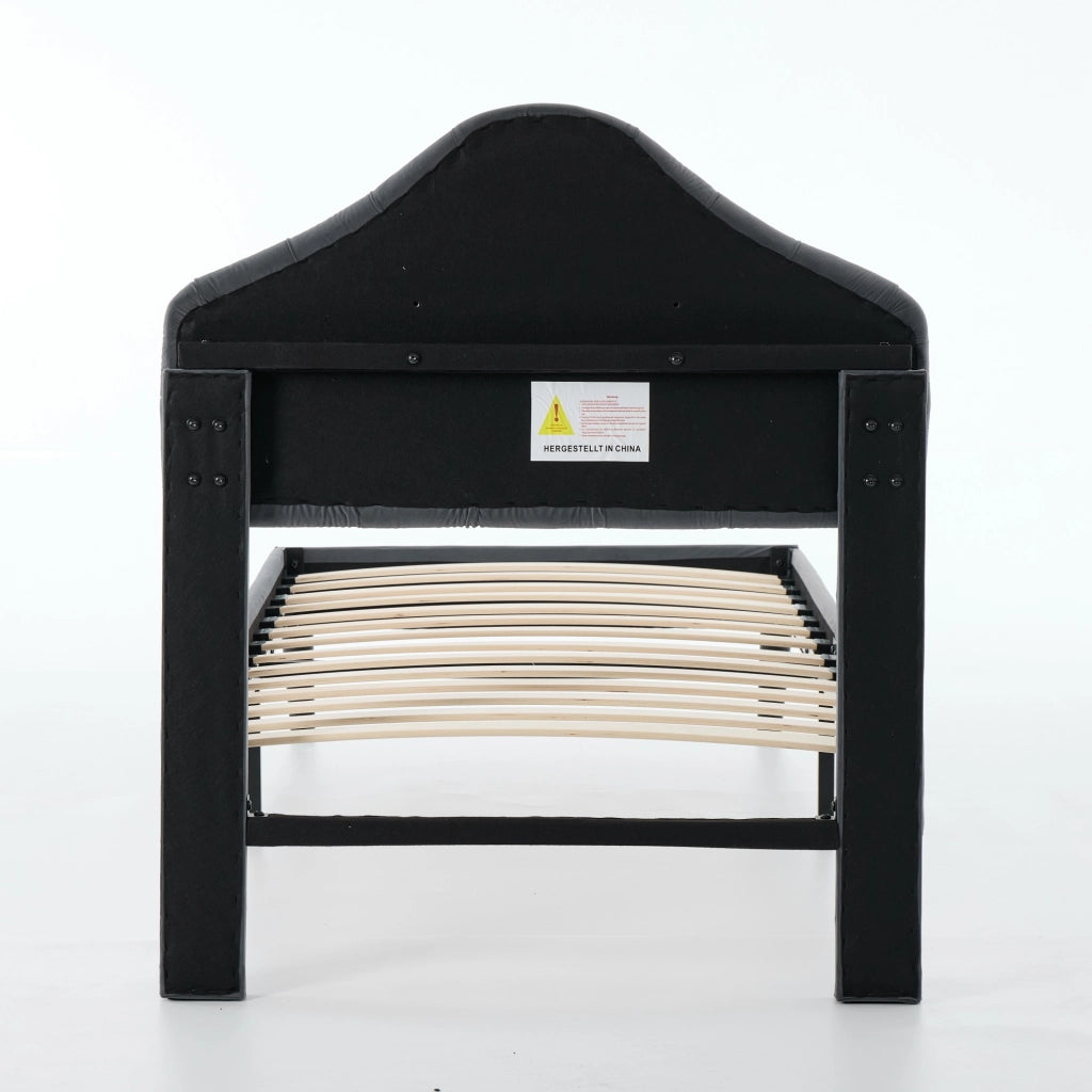 letto imbottito in chenille grigio 90x200 cm