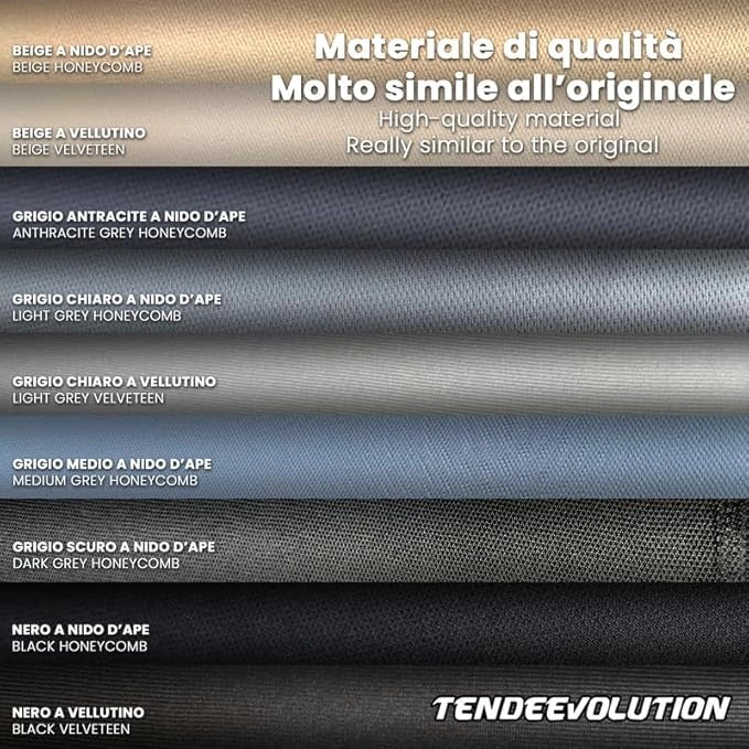 Kit Riparazione Tessuto Cielo Auto - Nido D'ape Nero Con 1 Colla a Pennello - Misura 1,50 x 3 m - Adatto anche per Pannelli Portiere e Pantoni