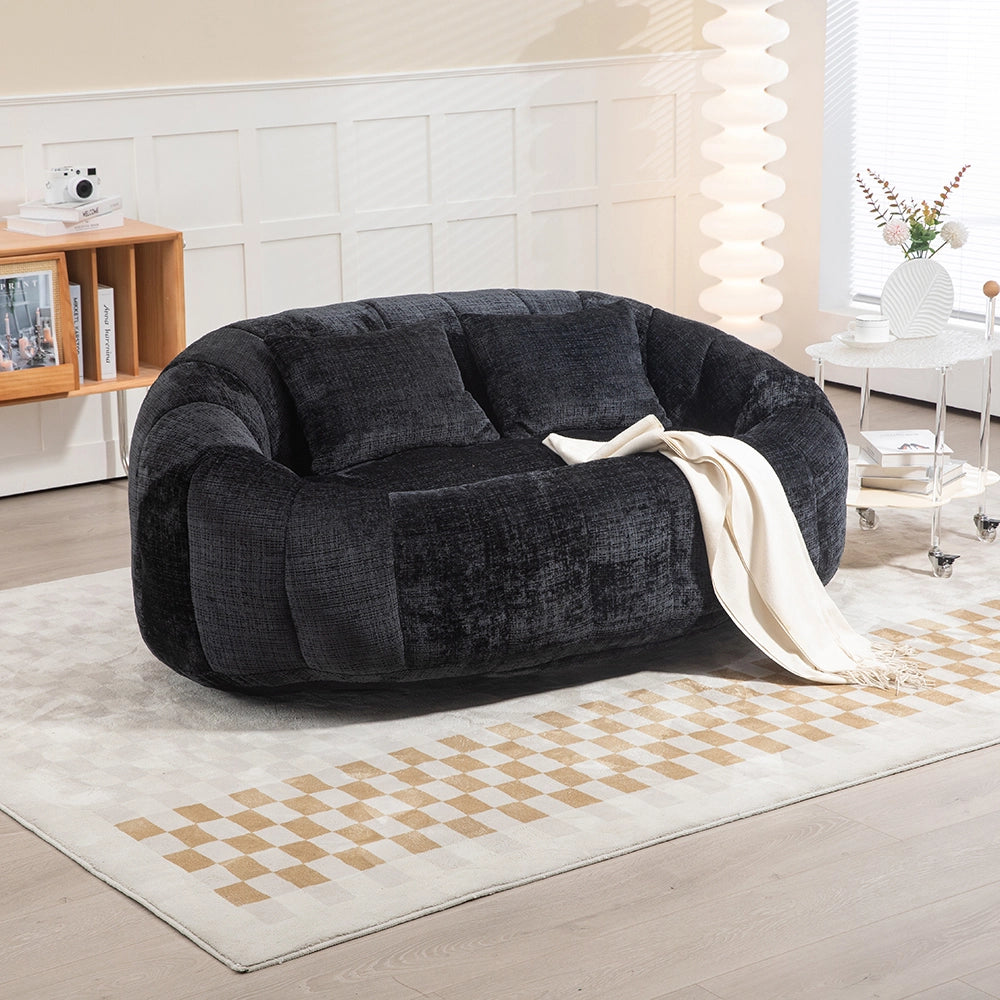 Pouf - Xylo - Chenile nero interno/esterno