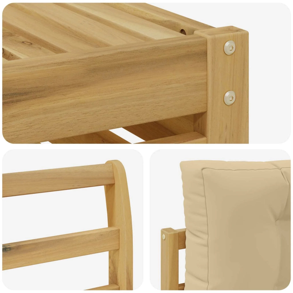 Set di divani da esterno 8 pz Bianco e Beige 3390208
