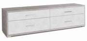 Mobile Madia 4 cassetti H50 L179 P47 Cm struttura Cemento frontali Bianco ossido Db805k Sarmog