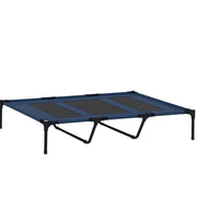 Lettino pieghevole rialzato da esterno per cani 122 x 92 x 23 cm metallo blu con borsa