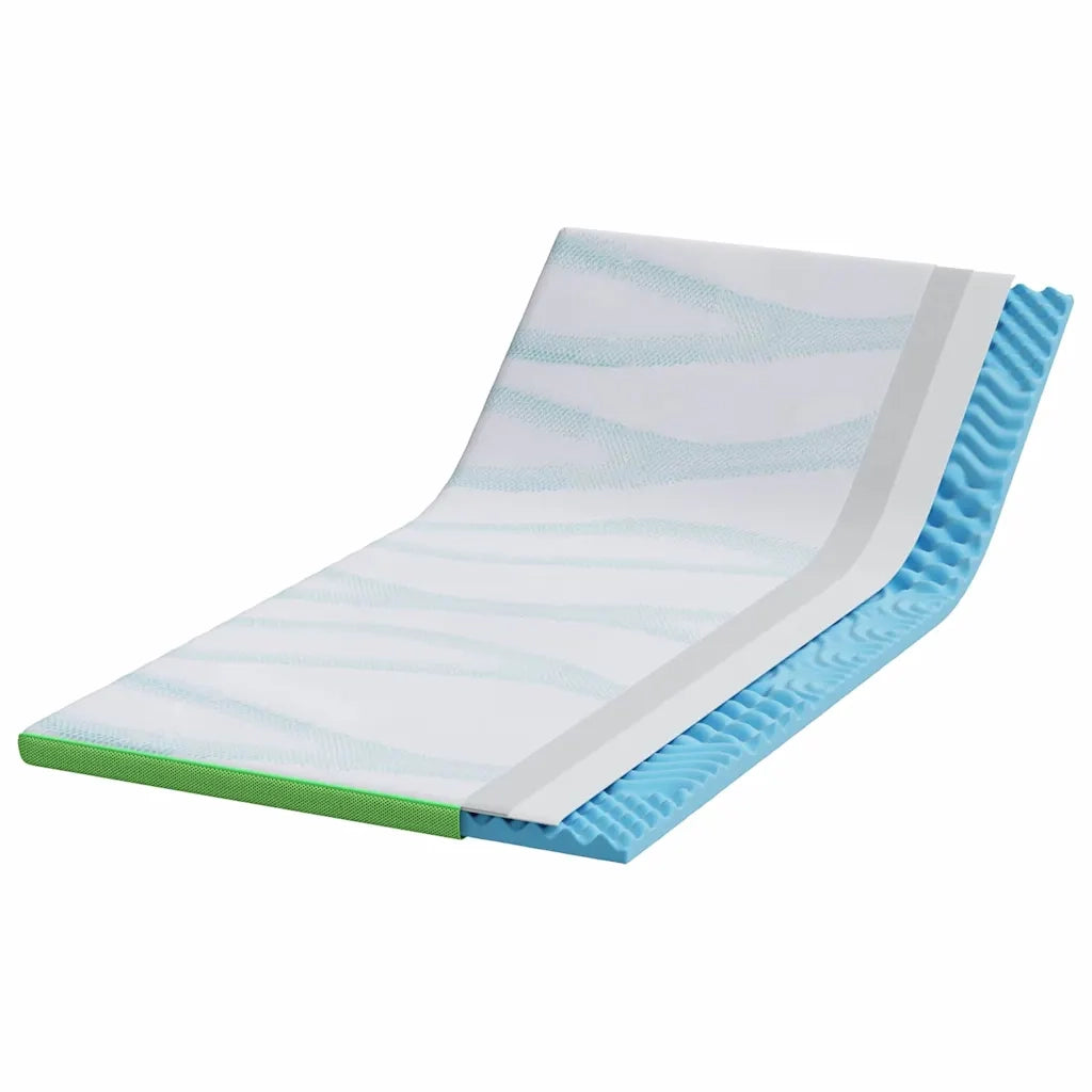 Topper per materasso Bianco e Verde 100 x 200 cm 4106147
