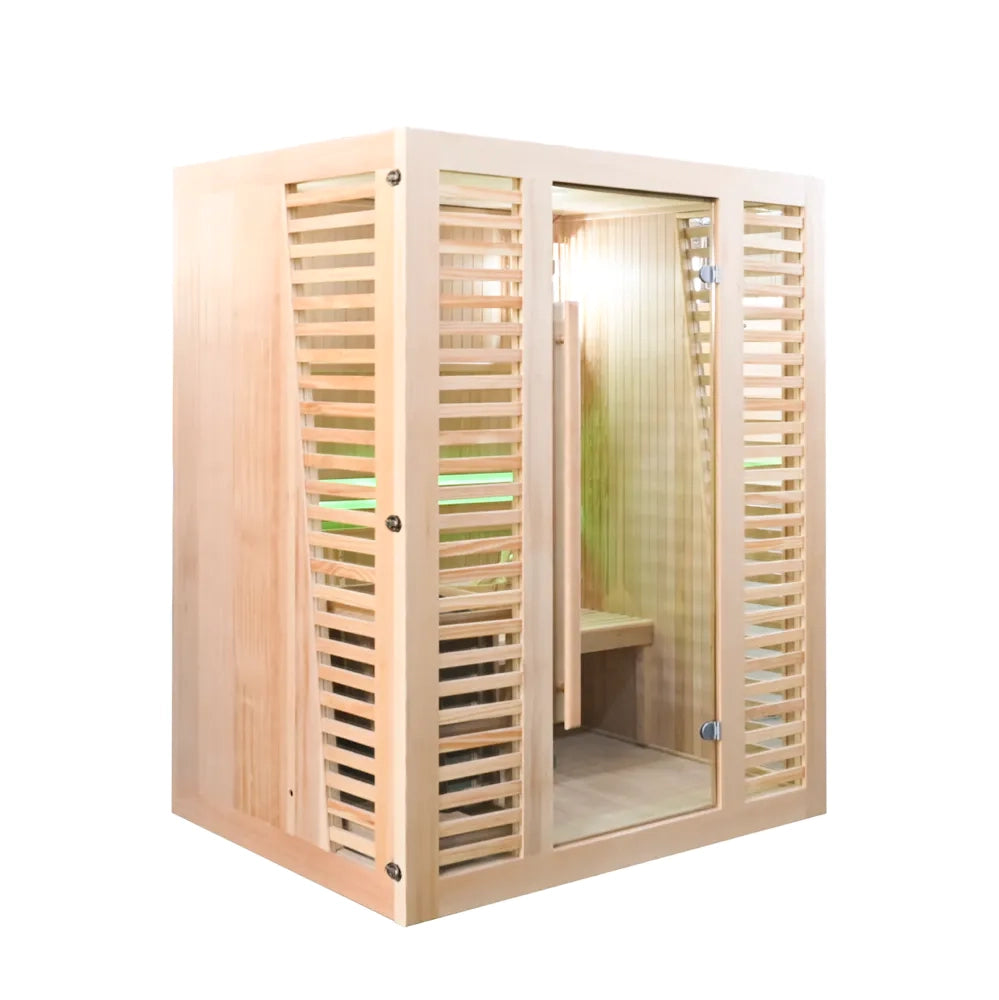 Sauna finlandese da interno 150x120cm h190cm in legno hemlock | Abisko