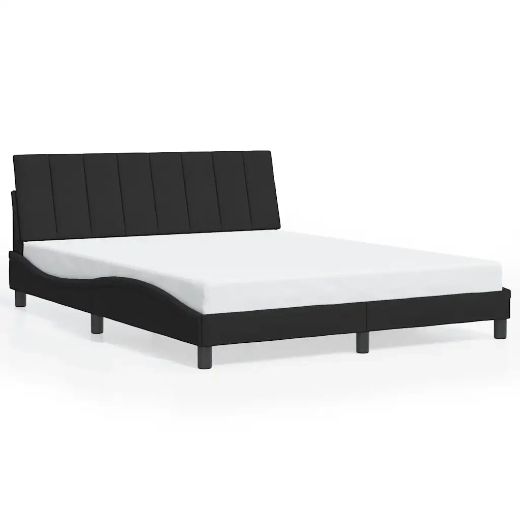 Giroletto senza Materasso-Struttura Letto Hanko Nero 160x200 cm in Velluto