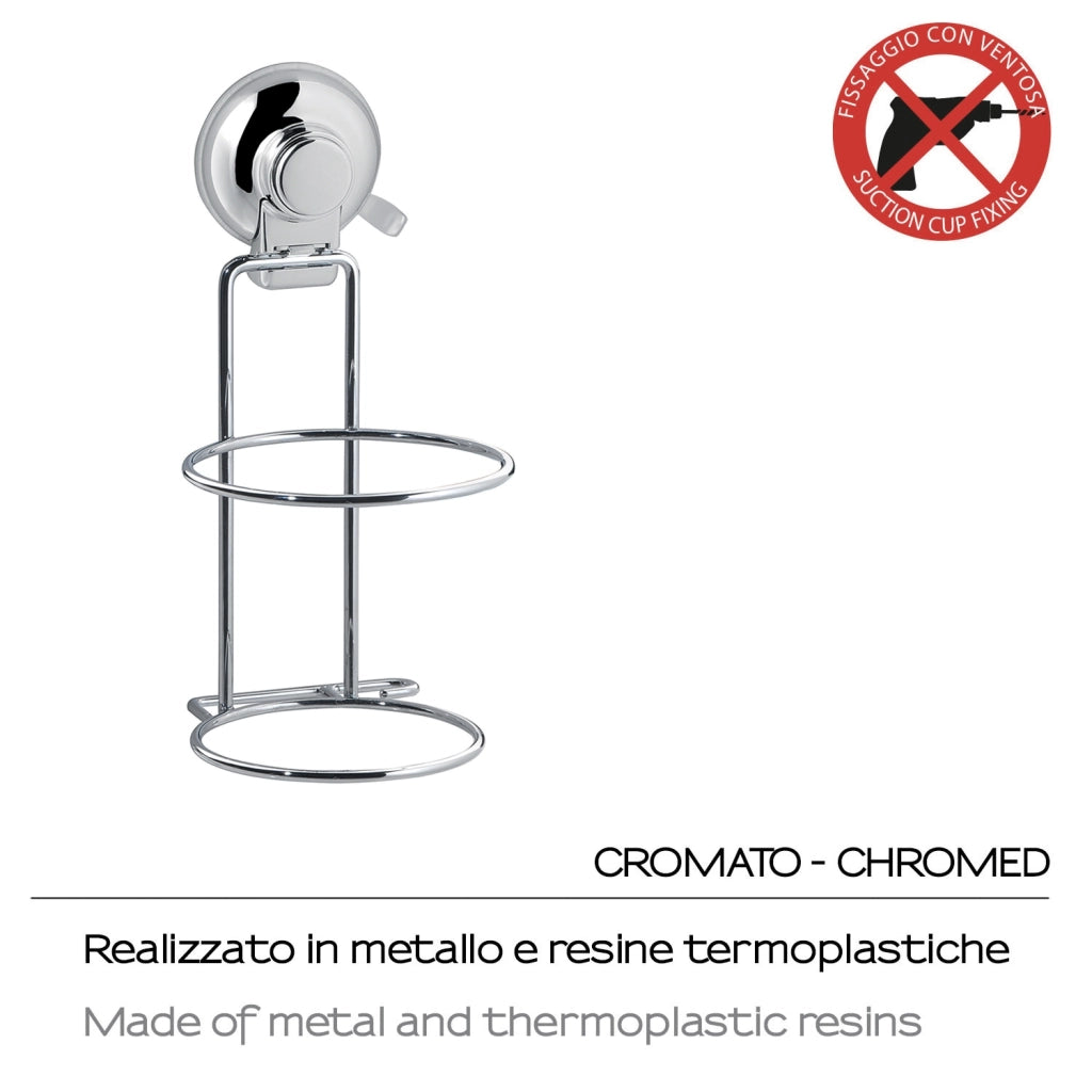 PORTAPHON HOT VENTOSA 11XH22CM CROMO.