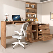 Scrivania dritta con piano estraibile; ripiano per tastiera e 3 cassetti in MDF color noce 110 × 40 × 75.5 cm