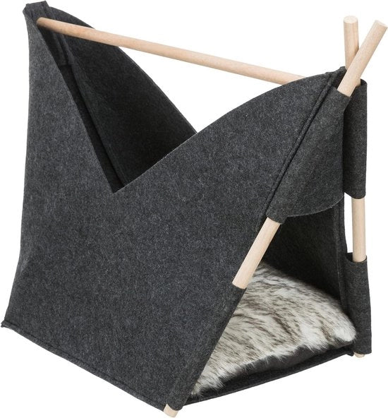 Kit per fare un gatto di velluto con cuscino 63 × 44 × 30 cm grigio chiaro