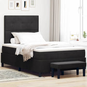 Letto a molle con materasso Nero 120 x 200 cm Velluto