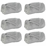 Coperte da Pile 6 pz Grigio 130 x 150 cm Panno