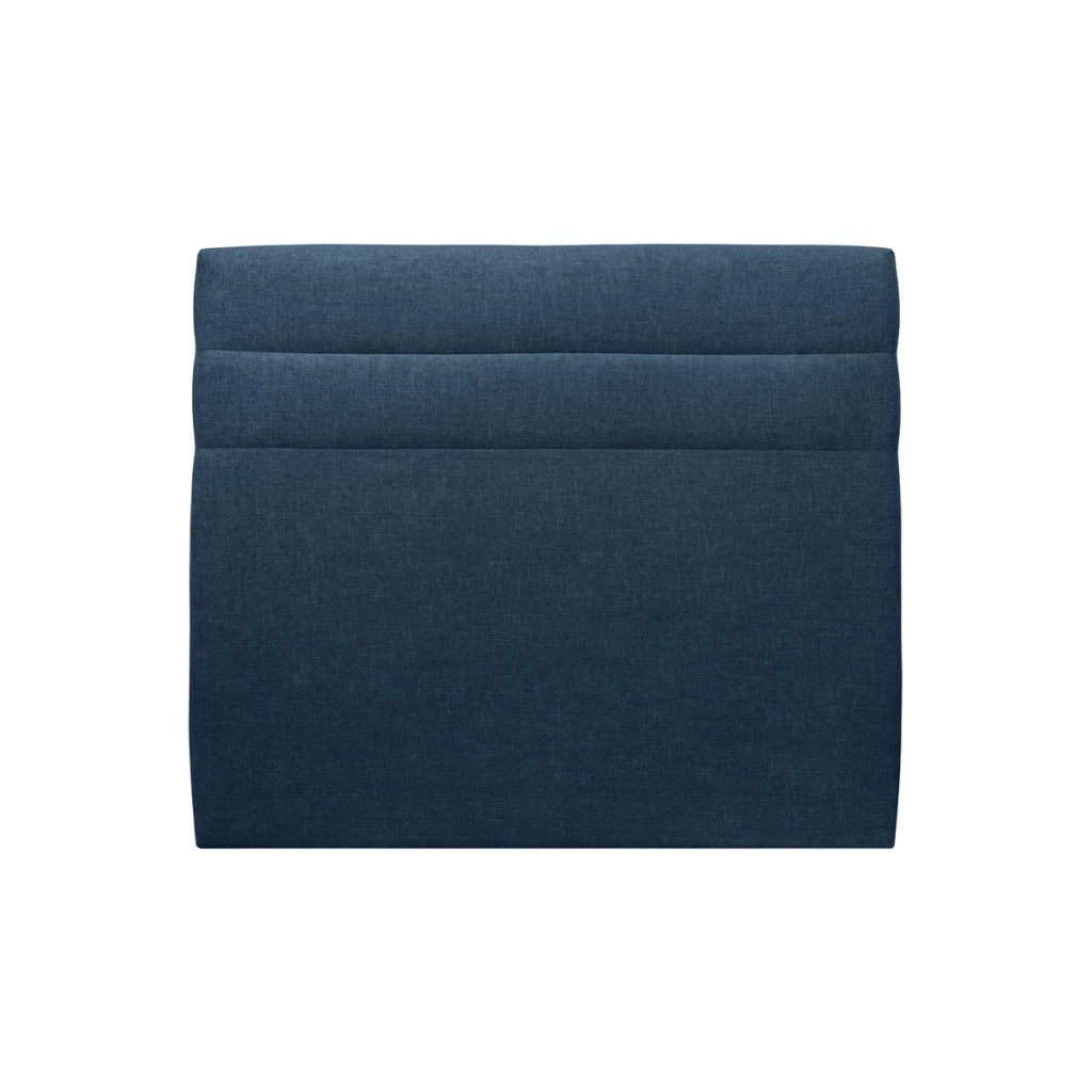 Testiera in tessuto natté blu oceano con linee L140 cm
