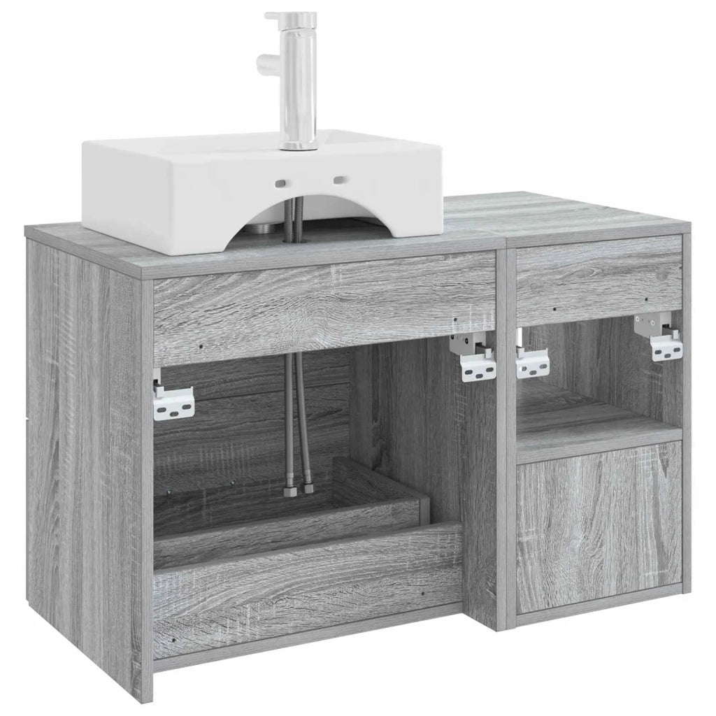 Set di mobili per il bagno 2 pz Sonoma grigio 3403893