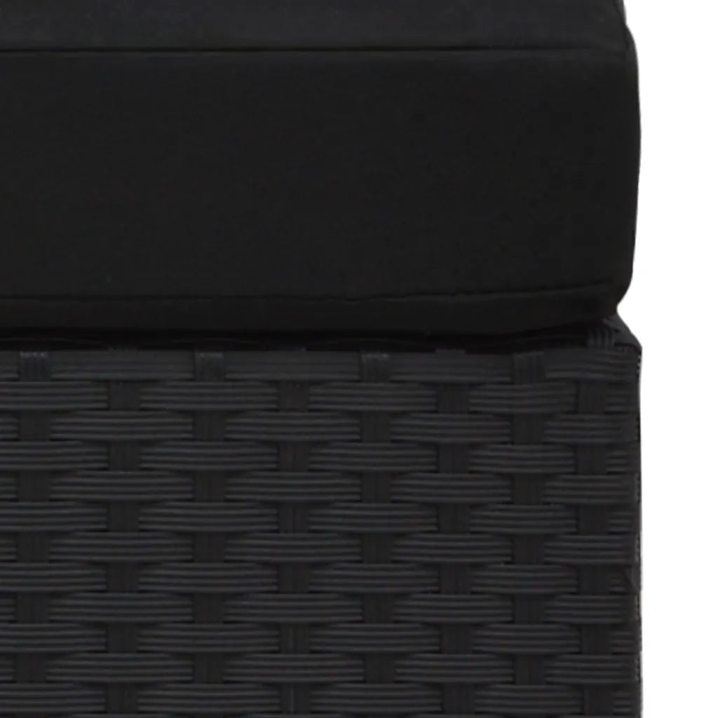Divano Modulare a 2 Posti in Polyrattan Nero 49503
