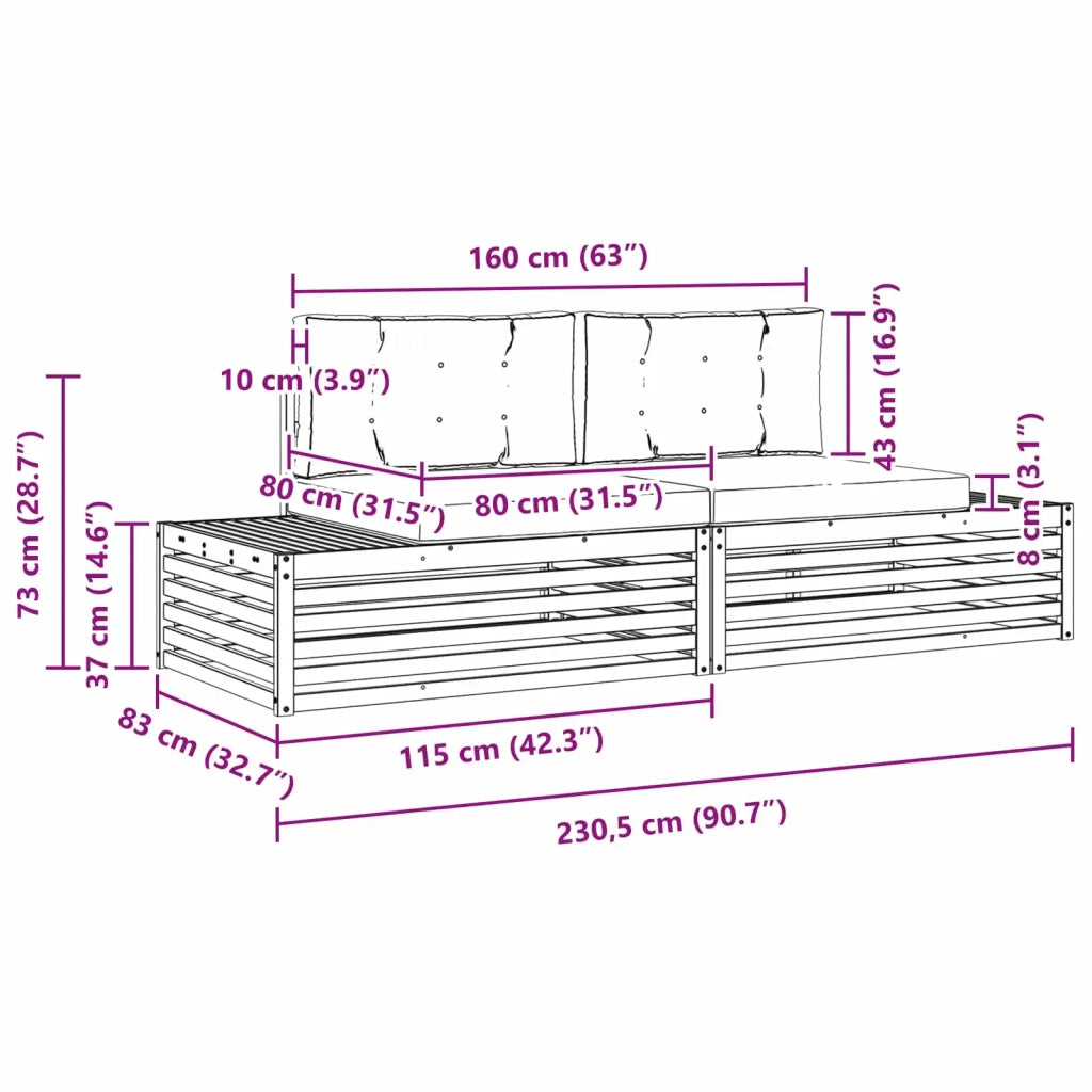 2 pz Set di divani da esterno Bianco 3391105