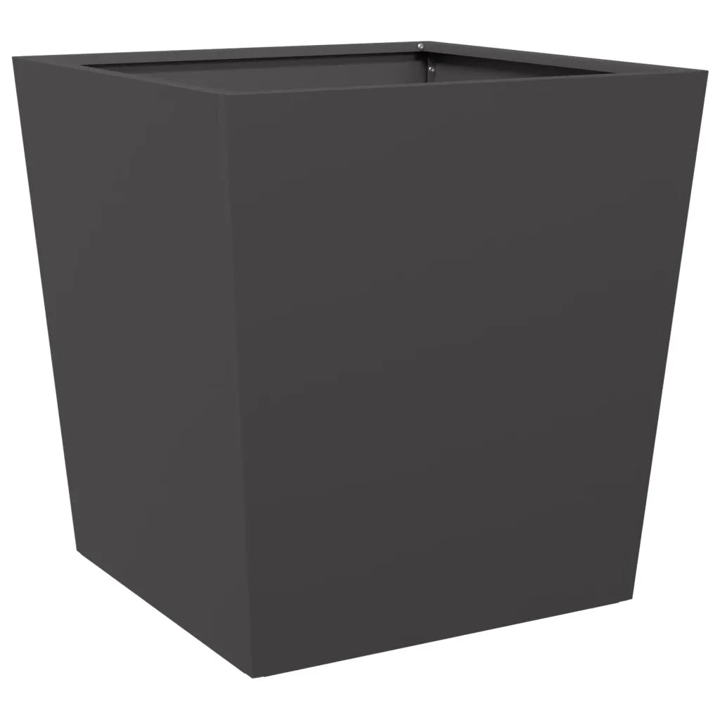 2 pz Fioriere | Cassetta per fiori | Vaso da Giardino Nere 50x50x50 cm in Acciaio