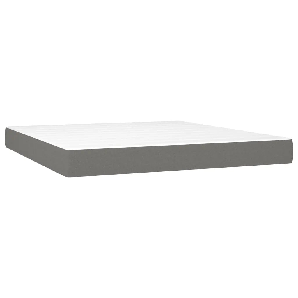 Giroletto a Molle con Materasso Grigio Scuro 160x200 cm Tessuto 3129562