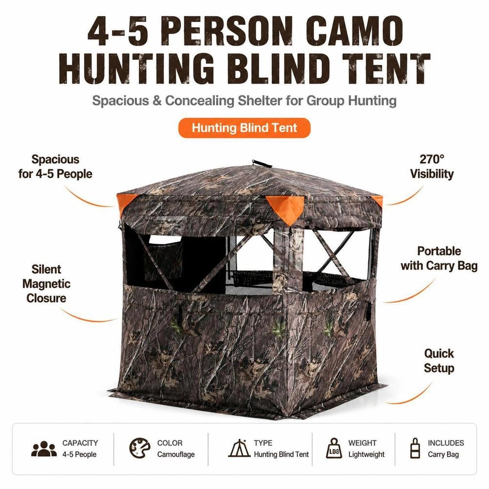 Hunting Blind/hide 288° Transparent Base Panel 148x148x170cm Hunting