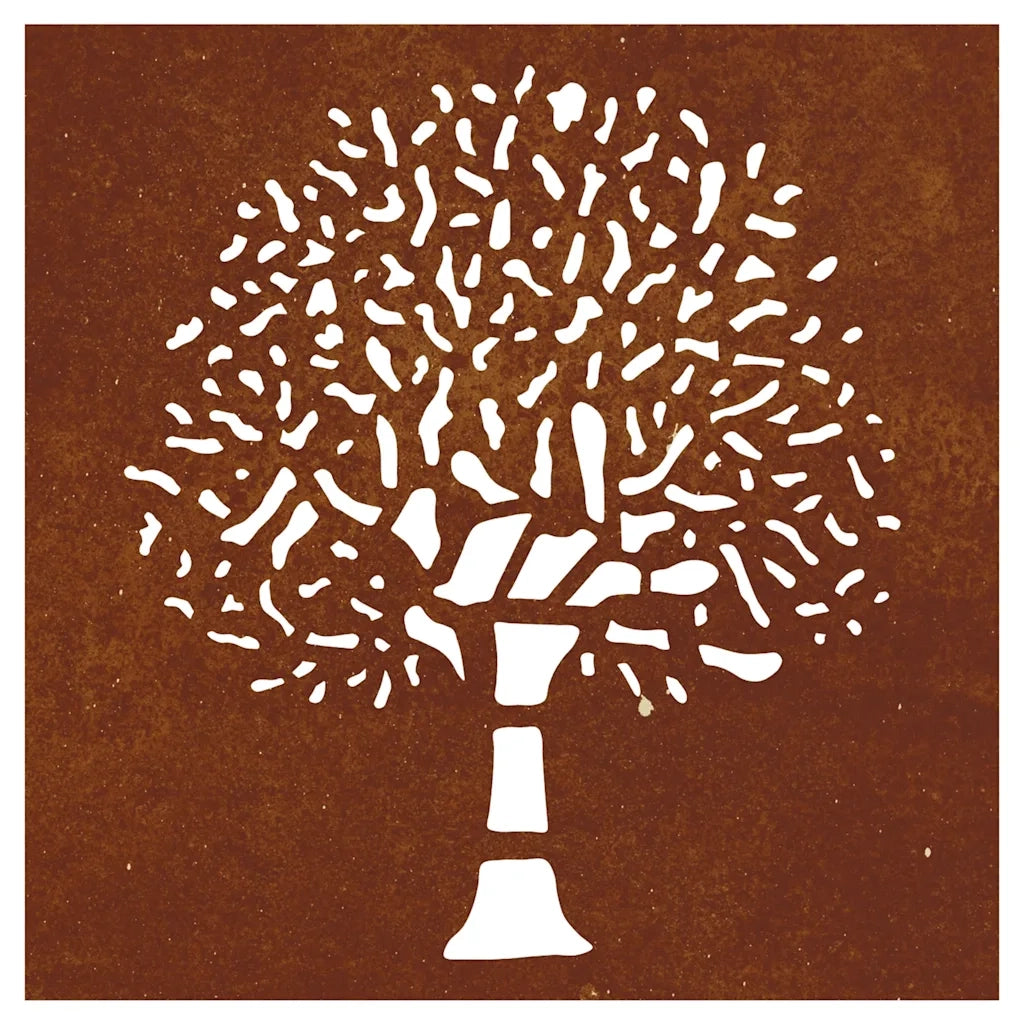 Decorazione Muro da Giardino 55x55 cm Albero in Acciaio Corten CFW4105543