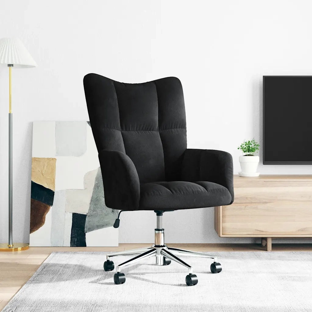 Poltrona Relax Nera in Velluto 328167