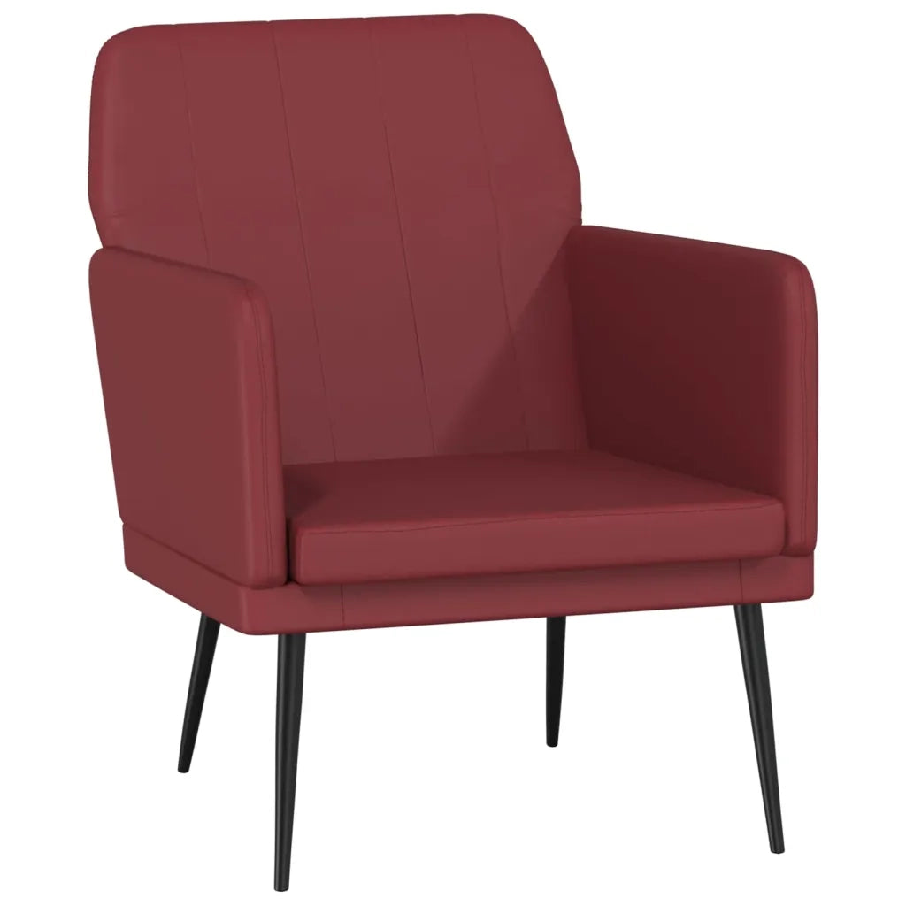 Divano Sedia-Poltrona Rosso Vino 61x78x80 cm Similpelle