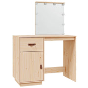 Toeletta | Tavolo da Trucco con LED 95x50x133,5 cm in Legno Massello di Pino