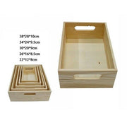 Trade Shop - Set 5 Cassette Cassetta In Legno Naturale Decoupage Matrioska Scatola -