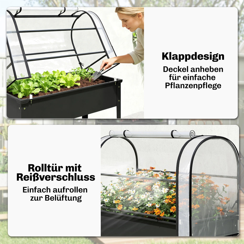 Hochbeet con serra ¨C zephmum ¨C nero