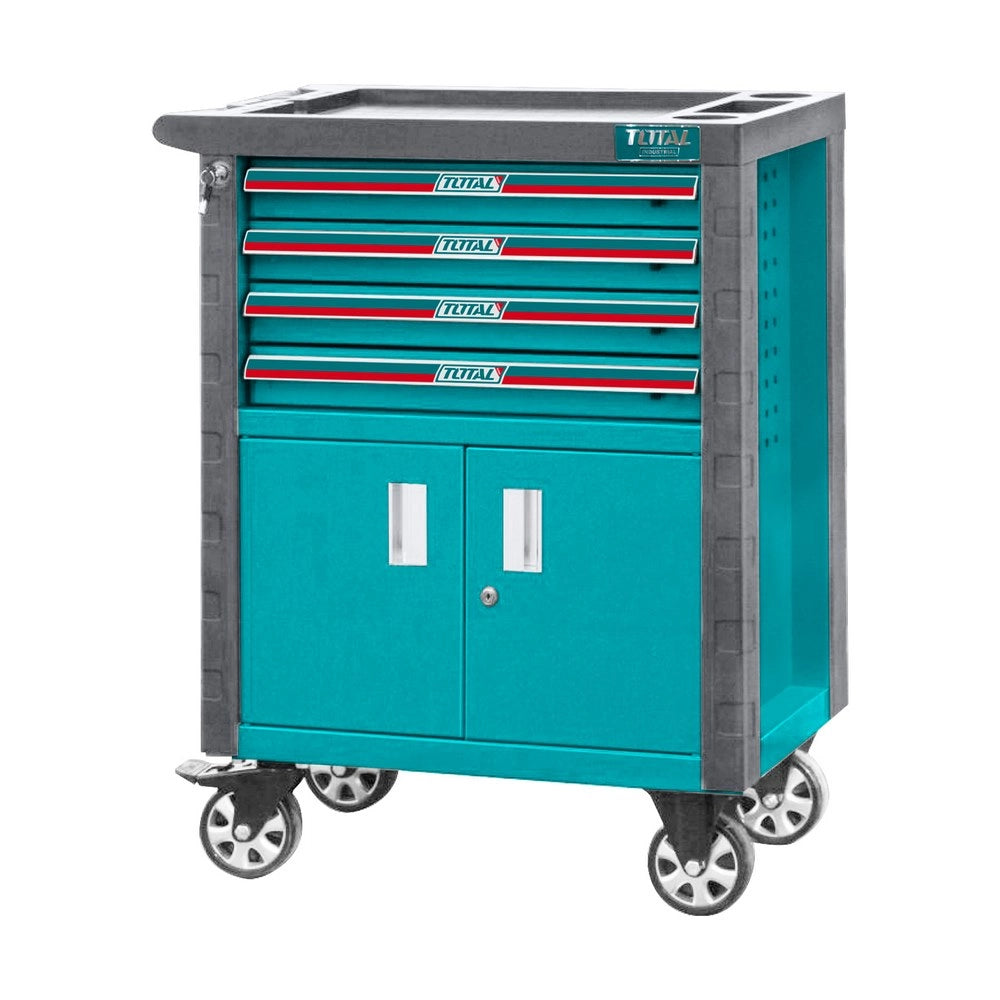 Carrello porta attrezzi da lavoro con 4 cassetti con chiusura centralizzata TOTAL - THRC01041