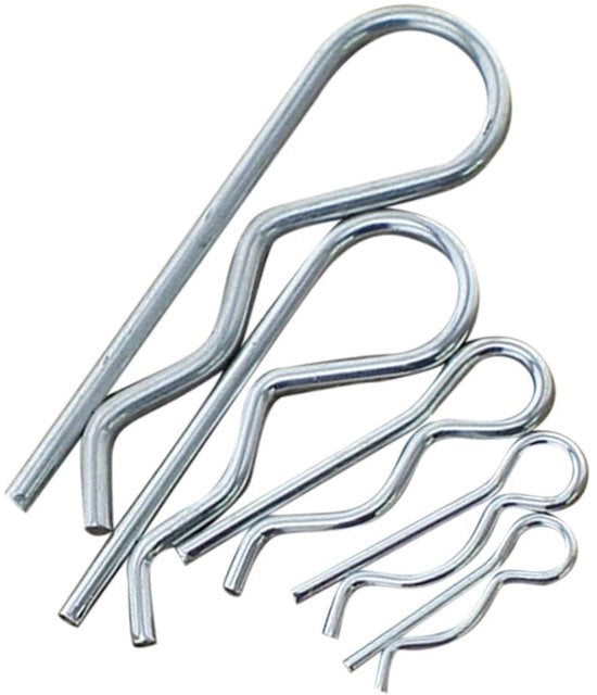 Elementi di fissaggio meccanici R Clips per assemblaggio di componenti - Veersplinten M4 x 75 mm - 10 pezzi - Acciaio di carbonio - Elementi di connessione meccanica - Fissaggio di parti - 10 pezzi - M4 x 75 mm