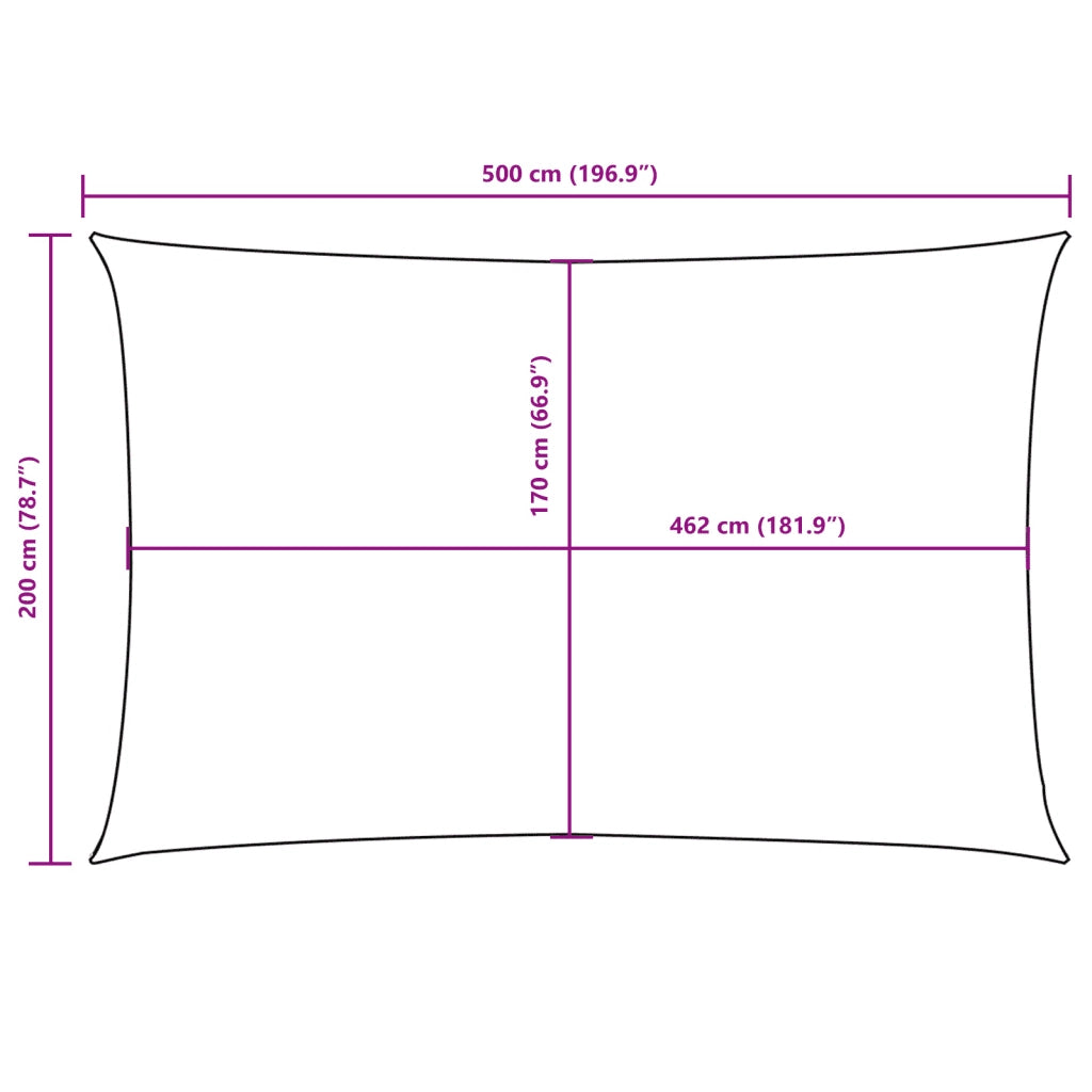 Vela Ombreggiante-Parasole a vela Oxford Rettangolare 2x5 m Beige