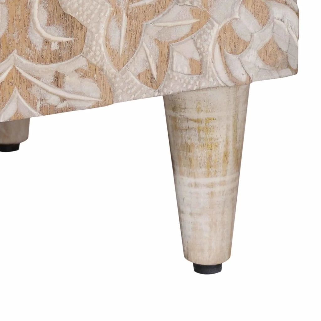 Mobile TV Bianco 105 x 33,5 x 46 cm Legno di mango massello 4018368