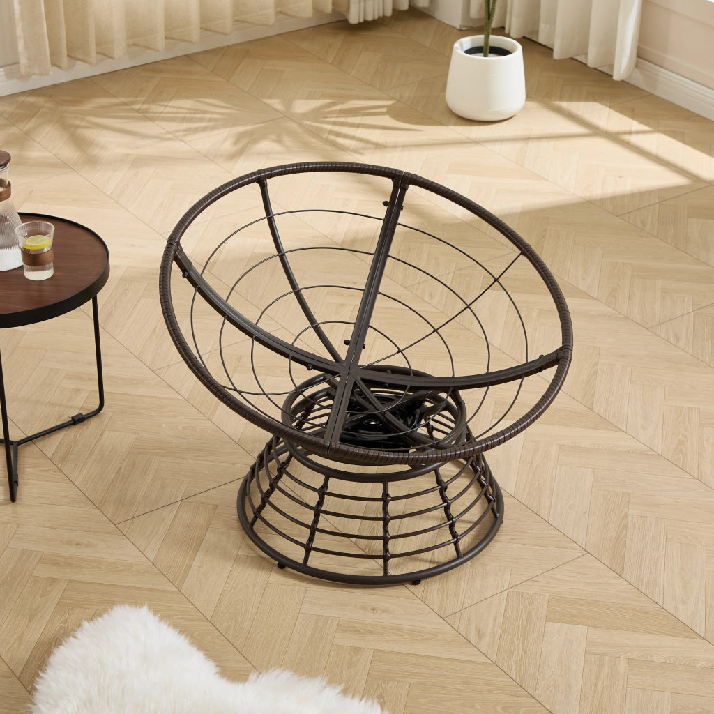 POLTRONA girevole 360° Ø92x67 cm acciaio grigio