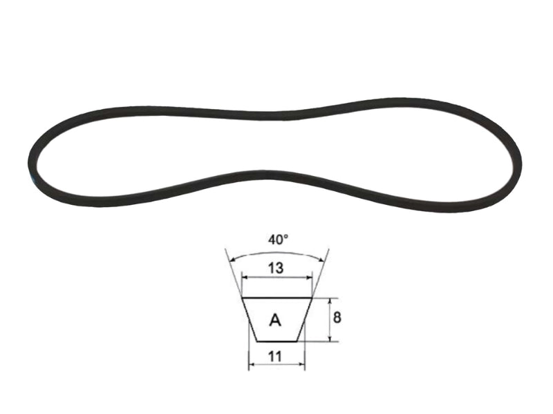 Cinghia trapezoidale sezione A modello A64 ad A128 40° 13mm 8mm 11mm - 64128