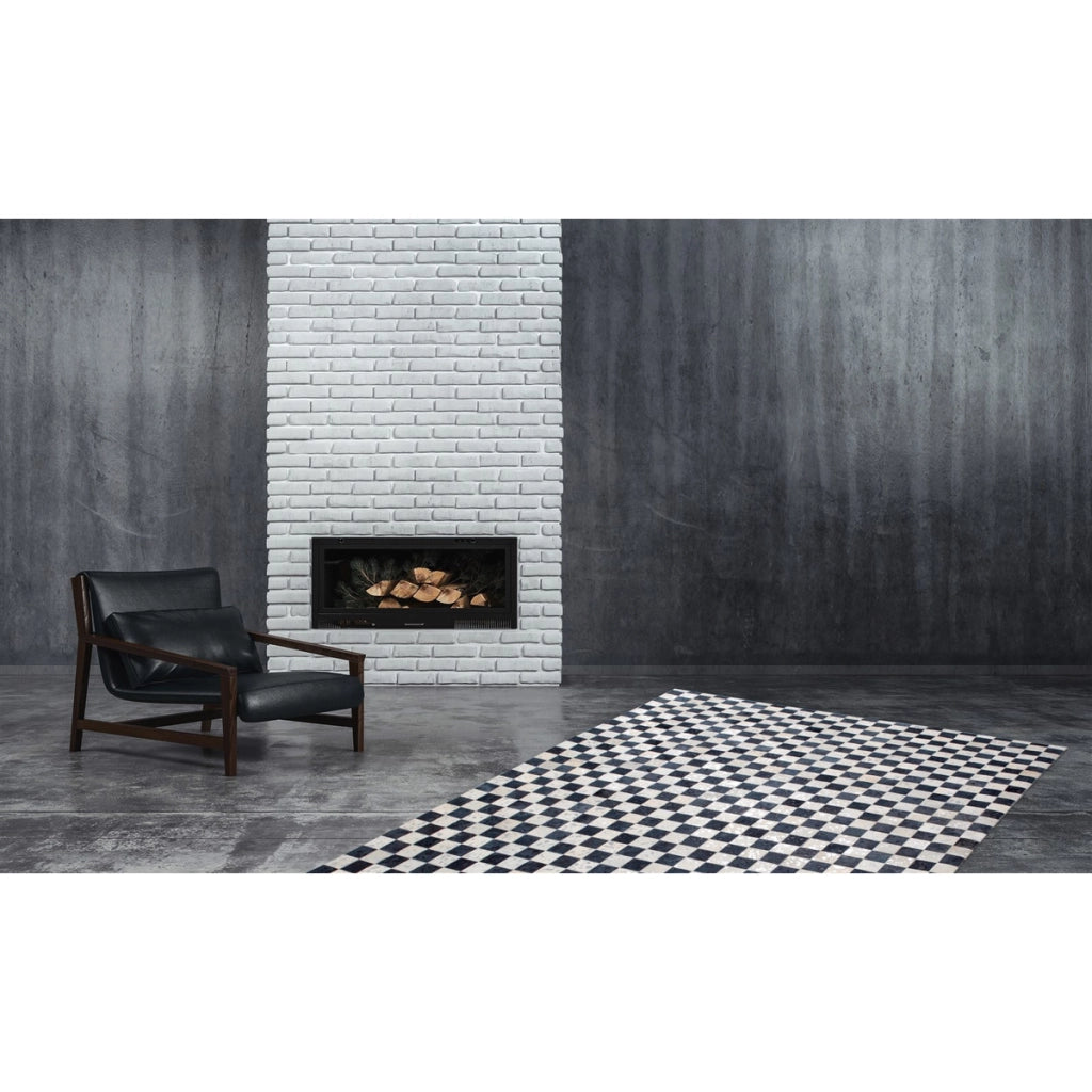 Tappeto Rocket in vera pelle patchwork argento e grigio