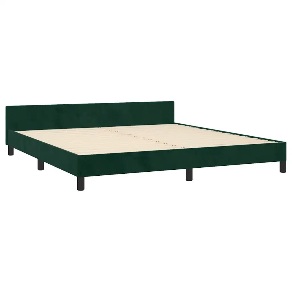 Giroletto senza Materasso Verde Scuro 160x200 cm in Velluto