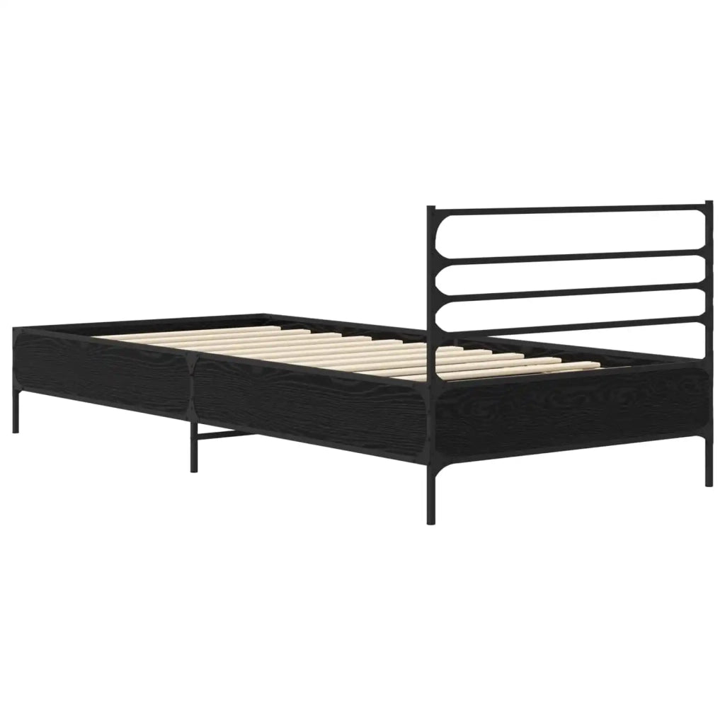 Letto singolo | Letto per adulti | Struttura del letto Rovere Nero 80 x 200 cm