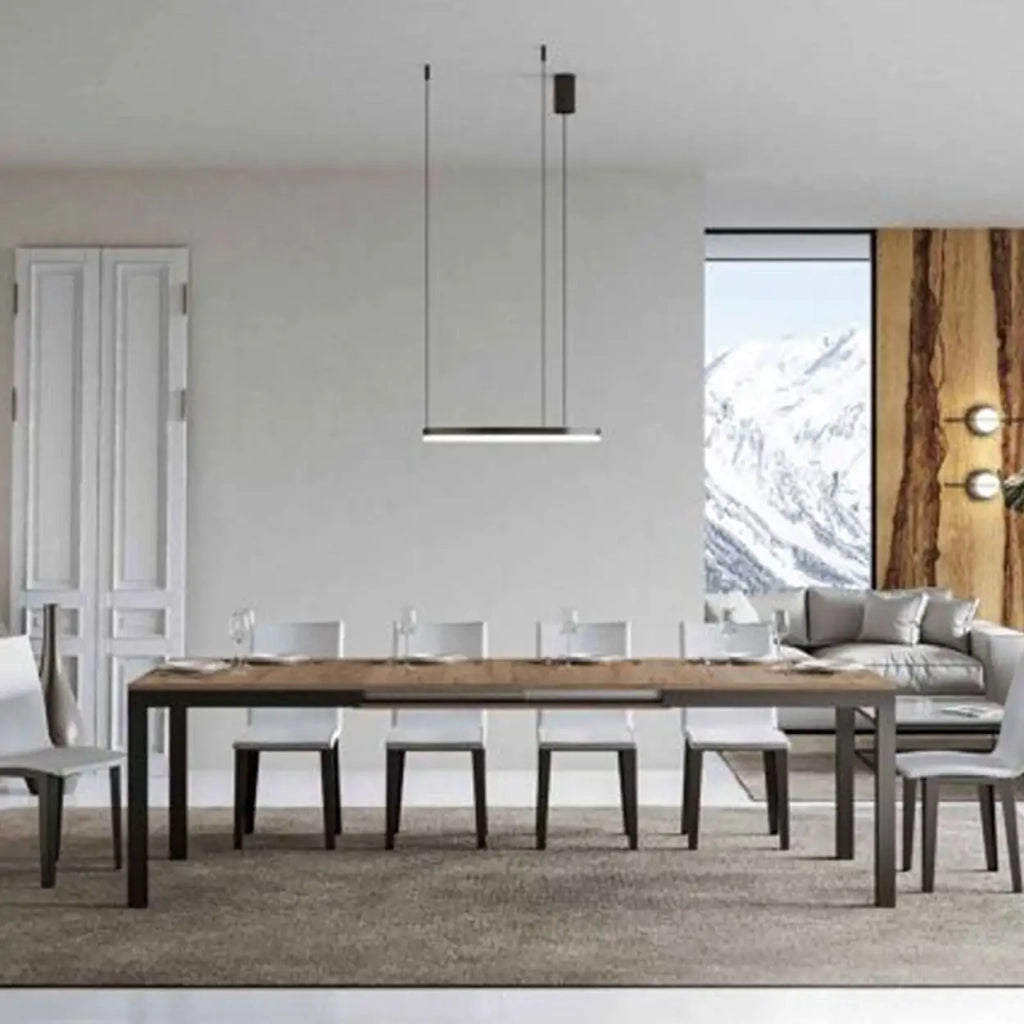 Tavolo allungabile 120/224x90 cm Everyday Evolution colore quercia natura telaio e gambe antracite