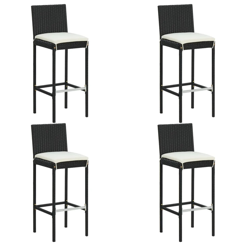 Set da Bar da Giardino 5 pz con Cuscini Nero 3067958