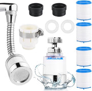 Filtro per rubinetto - 2 pezzi - 360 gradi con tubo - risparmio d'acqua